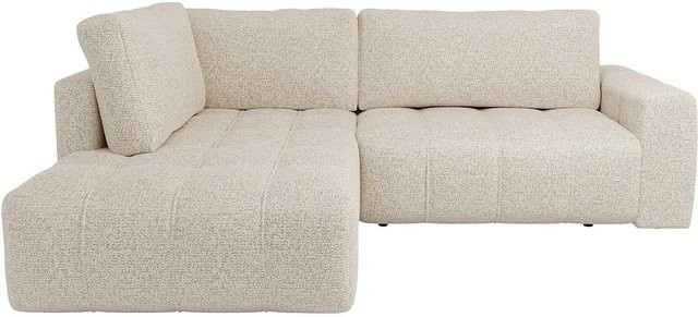 Vente-unique Sofa Loriona in Beige mit Steppoptik und Bouclé-Stoff, Breite: 275 cm, Tiefe: 90 cm, Höhe: 205 cm - Bild 1