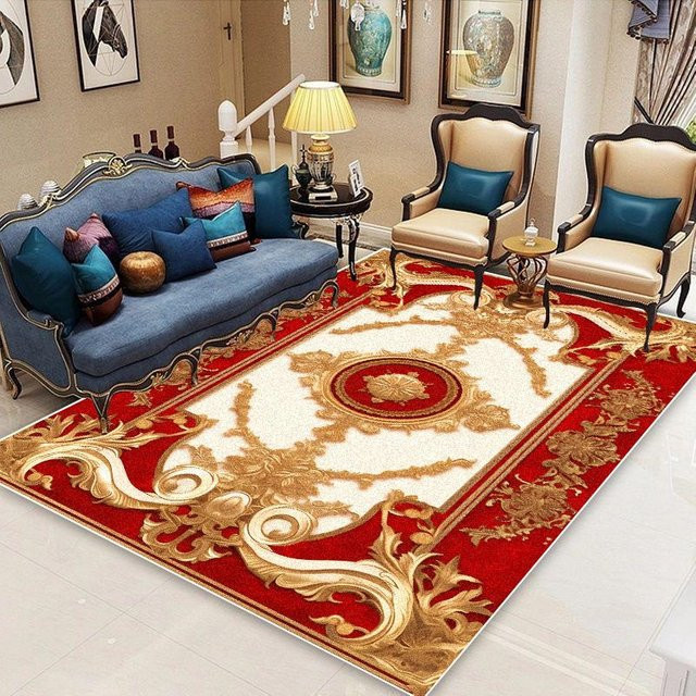 Karpetti Teppich in Rot mit geometrischem Design, rutschfest und waschbar, B/T: 180 x 250 cm - Bild 1