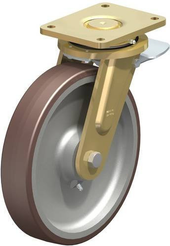 Blickle Lenkrolle LS-GB 300K-ST mit Feststeller, Stahl, silber, Rad-Durchmesser: 30 cm, Tragfähigkeit: 1800 kg - Bild 1