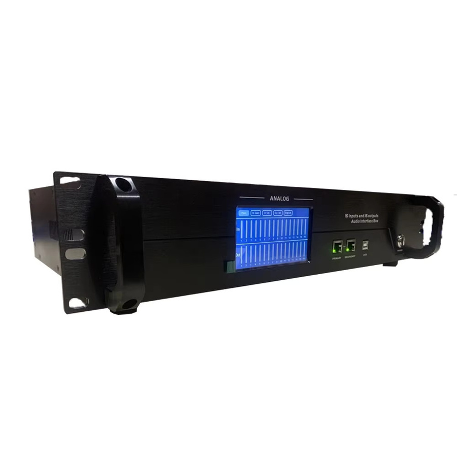 Paulkitson DL16 PRO Digital Audio Interface Stage Box mit Dante Protokoll, 16 In 8 Out und DSP Prozessor, Schwarz - Bild 3