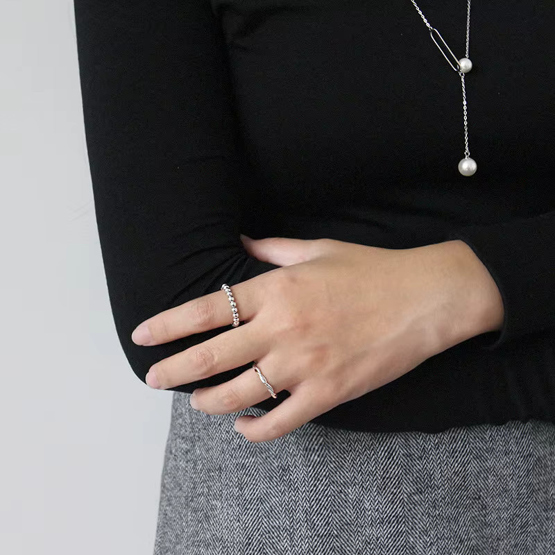 xiyanike Fingerring, silberfarben, Perle, Damen, verstellbar - Bild 1