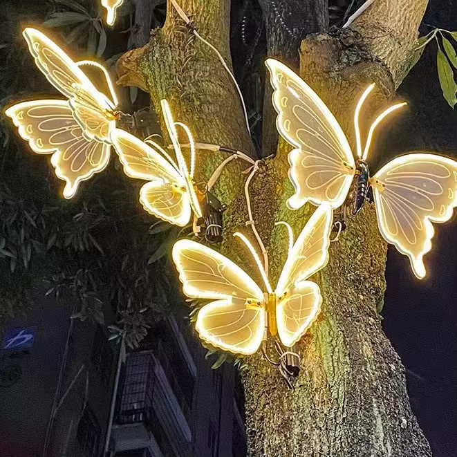 LED Dynamische Schmetterling Lampe in Weiß für Garten und Haus zur Dekoration - Bild 4