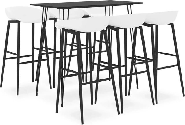 vidaXL 7-teiliges Bar-Set in Schwarz und Weiß mit modernem Design - Bild 1