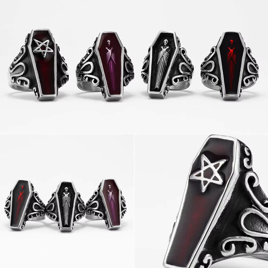Metal Town Ring, Edelstahl, Silber, Punk, Unisex - Bild 4