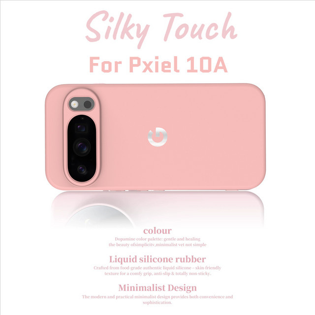Original Luxus Macaron Silikonhülle für Google Pixel 11 10 9A Pro XL 8 7 6 A Pro Skin Fleece Cover in Grau und Pink - Bild 1