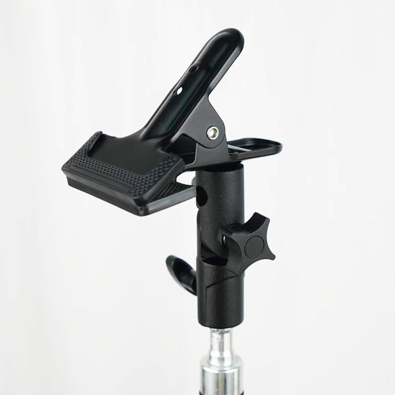 NiYi Focus Reflektorhalter Klemme mit 1/4 und 3/8 Schraube sowie Drehadapter für Lichtstative und Fotografie im Studio, Schwarz - Bild 3