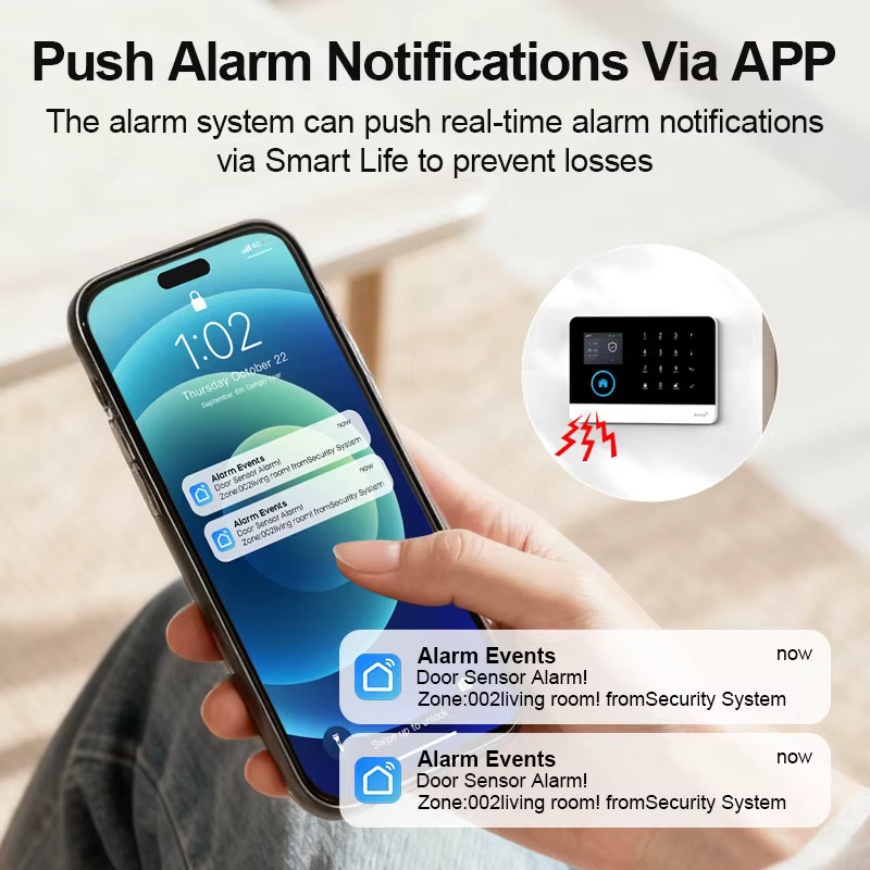 PGST Sicherheits Set Einbruchalarmanlage mit WiFi und 4G/2G GSM für Tuya Smart Life zur mobilen Überwachung von Haus und Geschäft - Bild 4