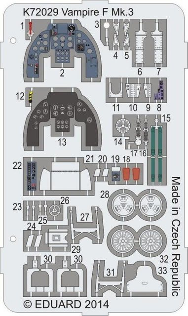 MPM Vampire F Mk.3, Coloured photo-etched parts - Bild 1