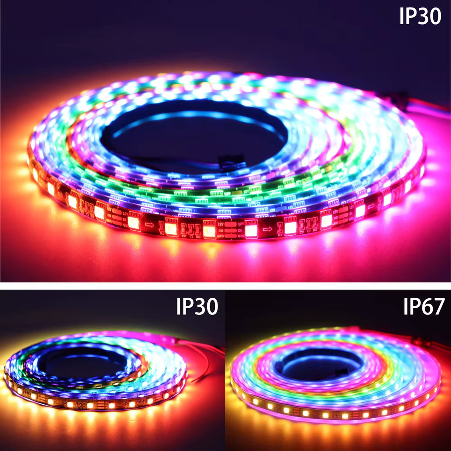 Xnbada SK6812 RGBCW LED-Streifen adressierbar, 60 LEDs/m, RGBWW 4-in-1, Schwarz, DC12V - Bild 4