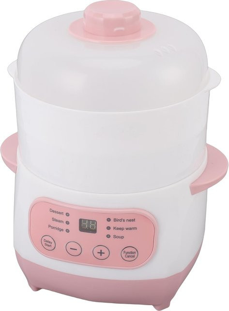Elektrischer Schmortopf von aimo mit Dampfkorb aus Keramik, 200W, 1L, Farbe: Weiß - Bild 1