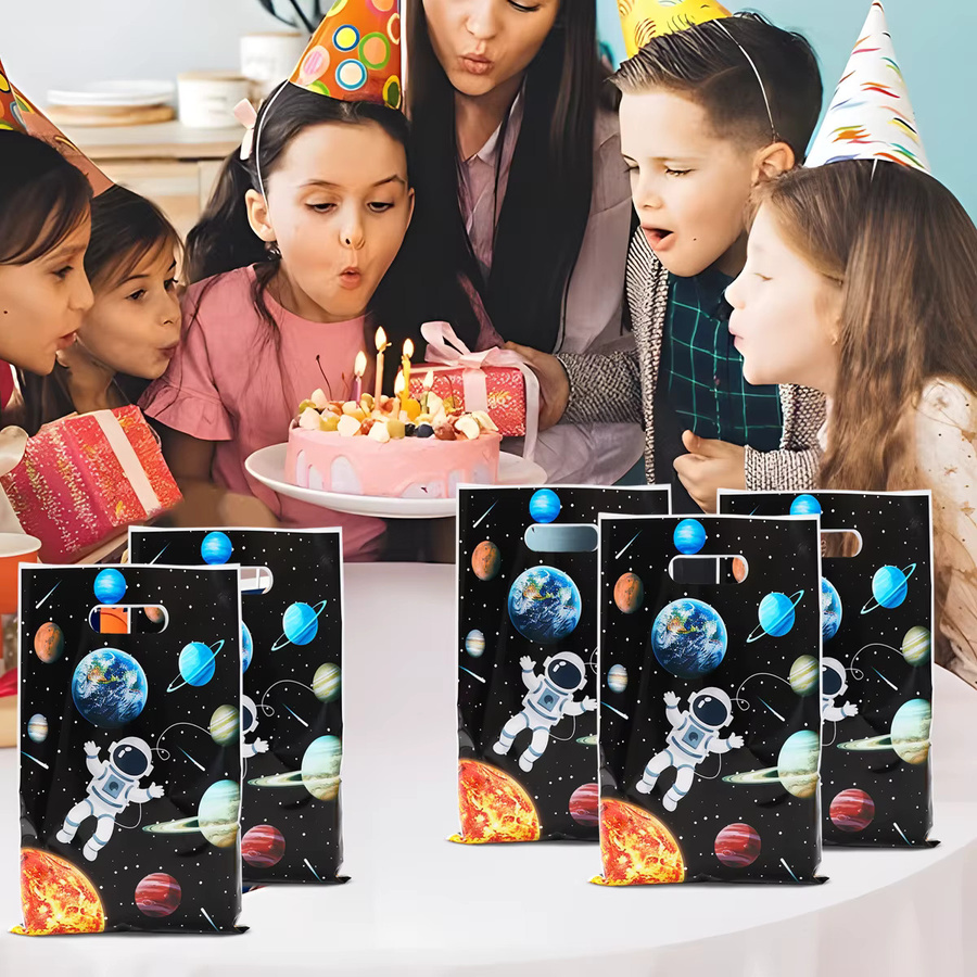 Wayfun Cartoon Weltraum Astronaut Party Geschenkverpackungstaschen für Kinder, Mehrfarbig, Kunststoff - Bild 6