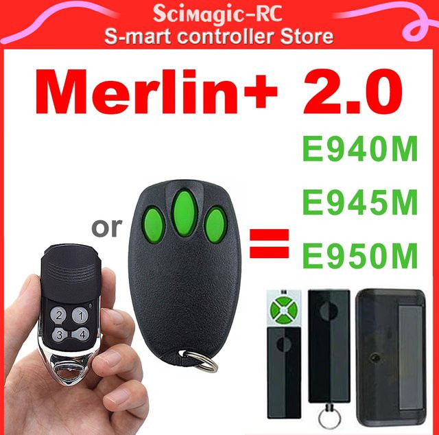 Merlin Fernbedienung in Schwarz kompatibel mit Merlin +2.0 E945 E943M E945M E950M und Motoren MR650EVO MR850EVO MT3850EVO MT100EVO MT60EVO MRC950EVO - Bild 1