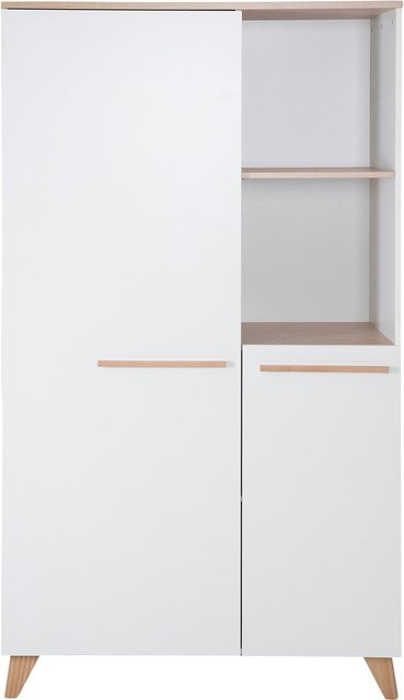 Roba Kleiderschrank Leon 2-türig für Kinderzimmer in Eiche und Weiss mit Soft-Close-Funktion, B/T/H: 100 x 52 x 180 cm - Bild 1
