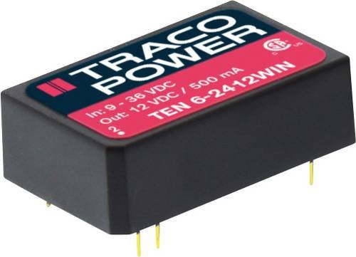 TracoPower TEN 6-2415WIN DC/DC-Wandler Print 24 V/DC 24 V/DC 250mA 6W Schwarz - Bild 1