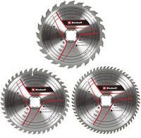 Einhell Kreissägeblatt-Satz mit Hartmetall, Durchmesser: 250 mm, Bohrung: 30 mm, 24/42/60 Zähne - Bild 1