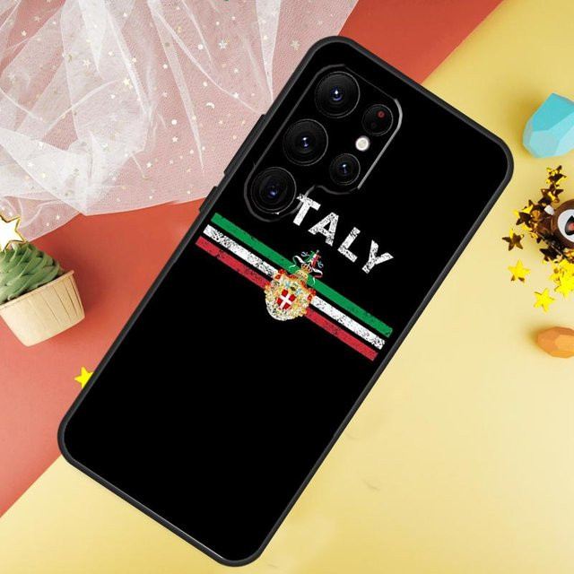 Handyhülle mit Italien Flagge Design für Samsung Galaxy S26 S25 S24 S23 S22 S21 S20 Ultra S10 Plus und S25 FE in Schwarz - Bild 1