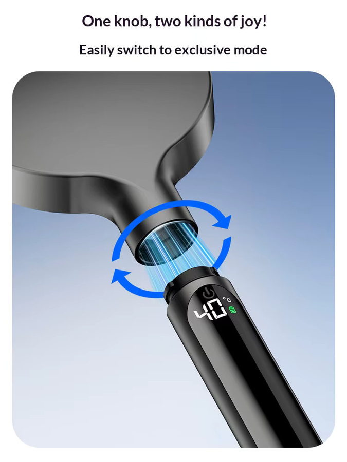 FALANGSHI Digitaler Temperatur-Handbrausekopf in Matt Schwarz mit 4 Wasserauslassmodi und 3D-Massagefunktion - Bild 5