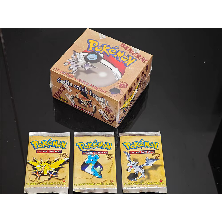 Bandai Pokémon 1. Edition Klassisches Basis-Dschungel-Raketen-Fossil-Set, Kartensammlung, 36 Packungen - Bild 3