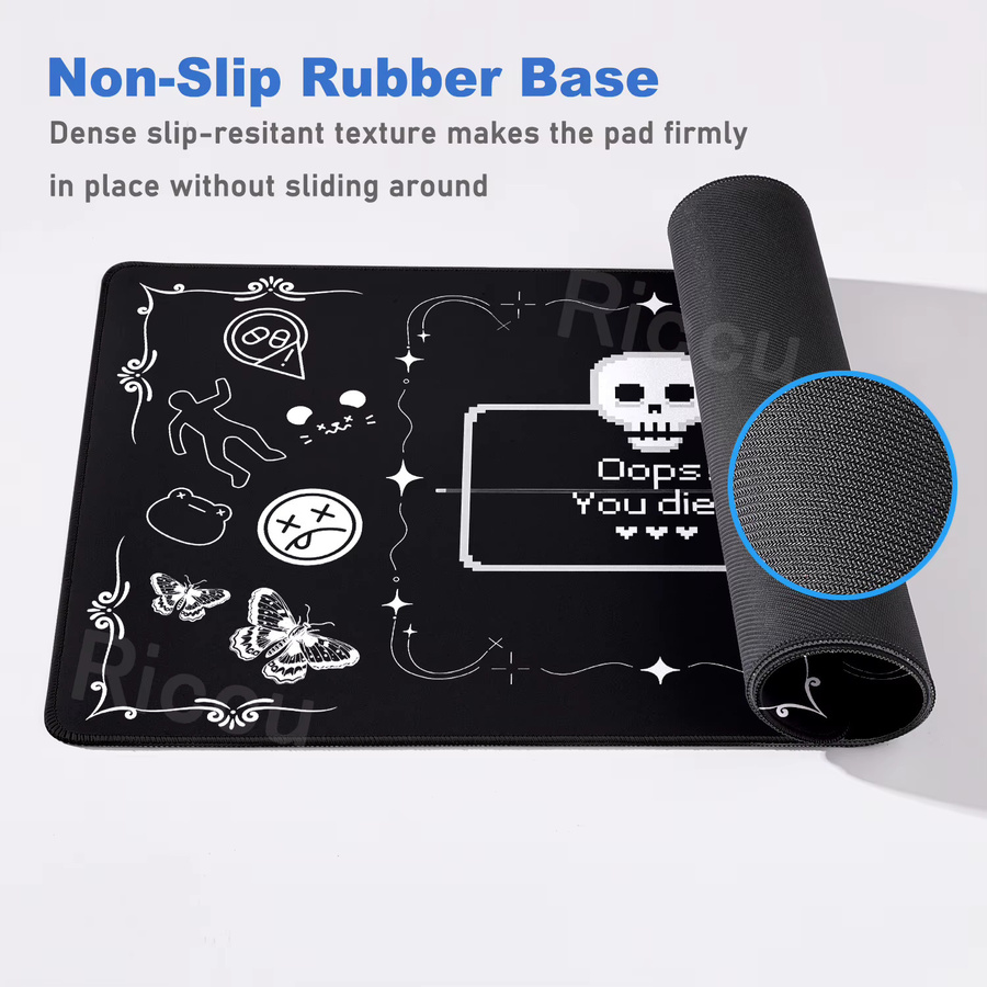 Riccu Gaming-Mauspad E-Sports Skull in Schwarz - Bild 2