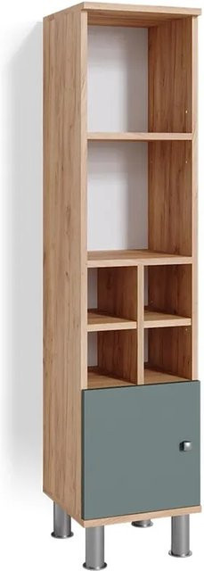 Vicco Midischrank Fynn Badschrank in Eiche Grün/Gold, B/T/H: 30,0 x 30,0 x 130,6 cm - Bild 2