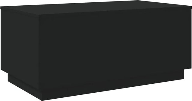 vidaXL Couchtisch mit LED-Leuchten in Schwarz, modern und rechteckig, B/T/H: 90 x 50 x 40 cm - Bild 1