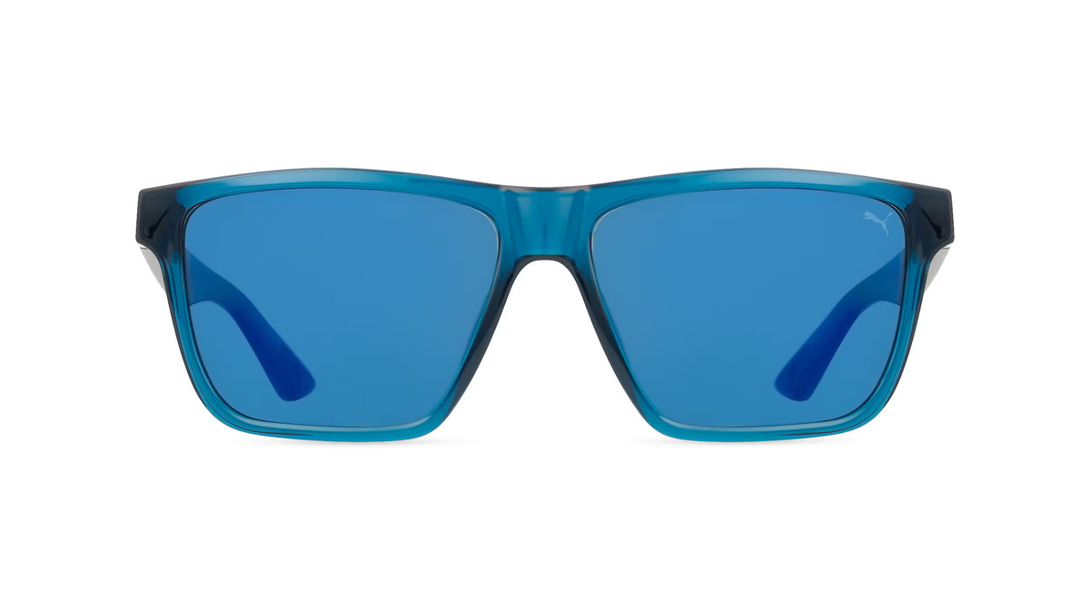 Puma PU0484S Sonnenbrille, Vollrand, Quadratisch, Kunststoff, Unisex, blau - Bild 1