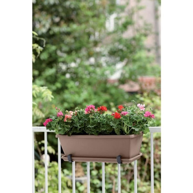 ELHO Untersetzer Barcelona Balkonkasten in Taupe aus Kunststoff, B: 45,5 cm, T: 16,7 cm, H: 3 cm - Bild 2