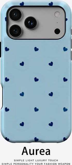 Robuste doppelschichtige Handyhülle mit Herz-Design für iPhone 13 bis iPhone 17 Pro Max Plus in Himmelblau von Potdemiel - Bild 1