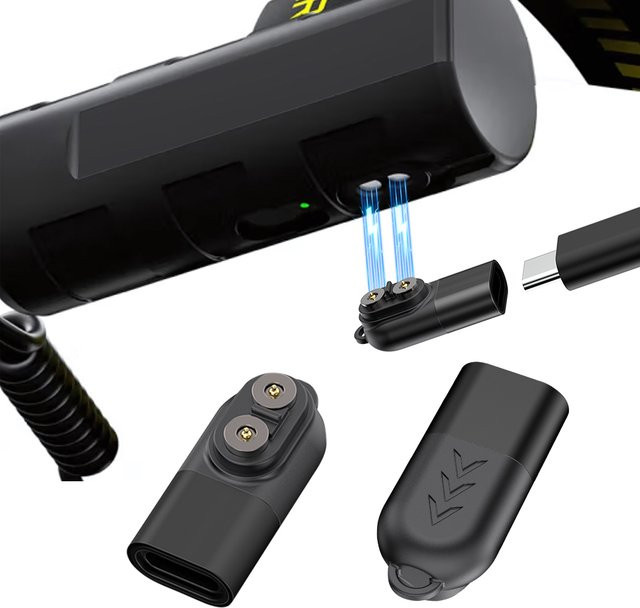 VODOOL USB-C Magnetladegerät mit magnetischer Spitze für Taschenlampen und Stirnlampen in Schwarz oder Grau - Bild 1