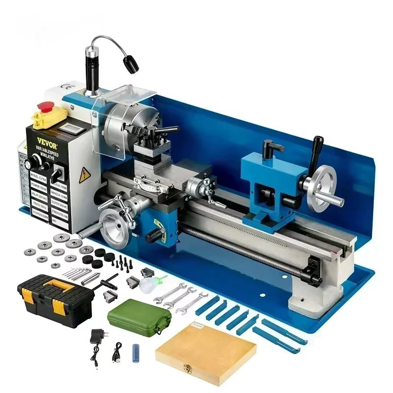 SIHAO Präzisions-Mini-Tischdrehmaschine in Blau, 550W, 2250 U/min, variable Geschwindigkeit, Metalldrehwerkzeug für Hobby-Modellbau und Musterbearbeitung - Bild 1