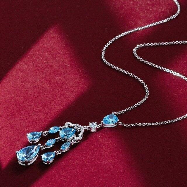 YIRAN Jewelry Halskette Anhänger, 925 Silber, Diamant, Zirkonia, Damen, 40cm - Bild 1
