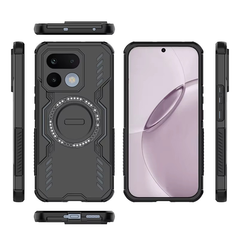 Magnetische Handyhülle für Realme 5G in Schwarz und Blau mit Wärmeableitung und stoßfestem Schutz - Bild 4
