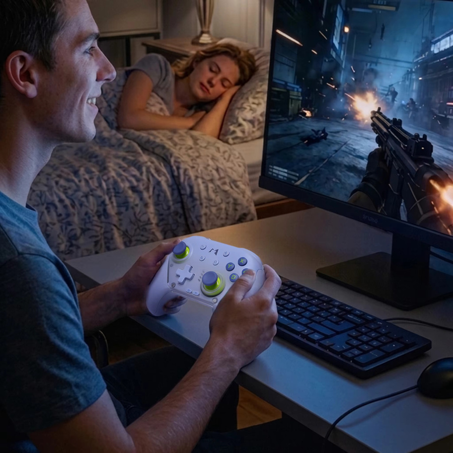 Mobapad Mute Controller Silent Edition Gamepad für Nintendo Switch, Windows PC und Android in Blau mit NFC und USB-Anschluss - Bild 2