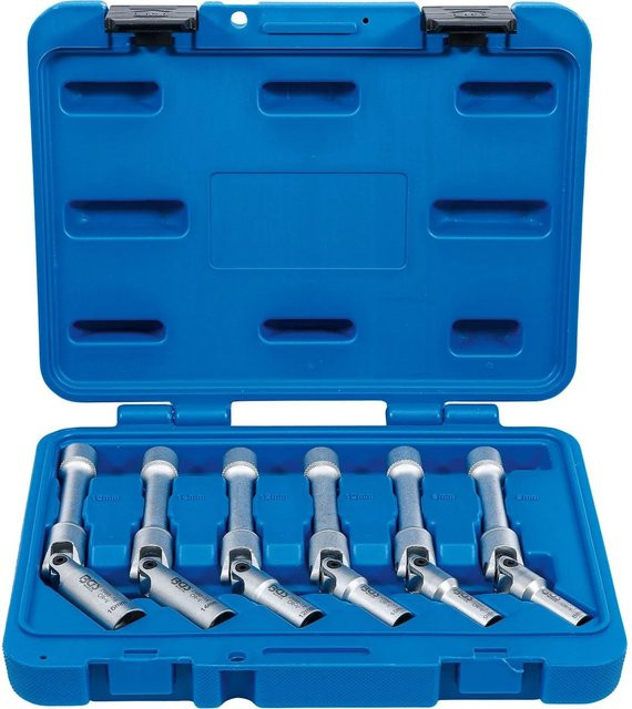 BGS Universal Glühkerzen-Gelenkschlüssel-Satz 2986 aus Chrom-Vanadium mit 3/8 Zoll Innenvierkant, 6-teilig, SW 8 - 16 mm - Bild 2