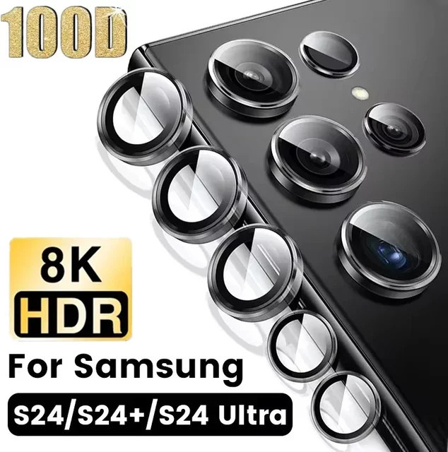 3-5 Stück Kamera Objektiv Schutzglas mit Metallring für Samsung Galaxy S23 Ultra, S24 Ultra Plus und S22 Ultra in Purple - Bild 1