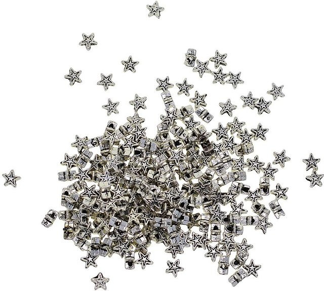 Spacer Perlen Stern, Zinklegierung, Antik Silber, 6mm, 1mm Loch - Bild 1
