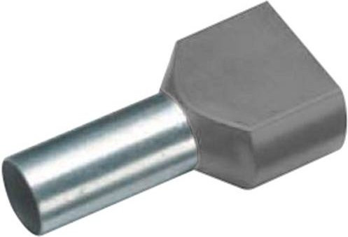 Vogt Zwillings-Aderendhülse 4mm² Teilisoliert Grau 100 Stück - Bild 1