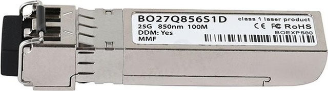 BlueOptics BO27Q856S1D SFP28 Transceiver kompatibel mit Juniper 740-068639, 25GBASE-SR, LC-Duplex, Multimode Fiber, 850nm, 100M, DDM, Farbe: Silber - Bild 1