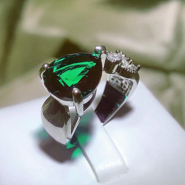 YIRAN Jewelry 5 Ring-Set, Wassertropfen-Jadeitring, Zirkon, Damen, schwarz - Bild 1