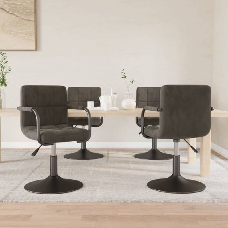 Vidaxl Esszimmerstühle 4er Set modern drehbar in Anthrazit - Bild 1