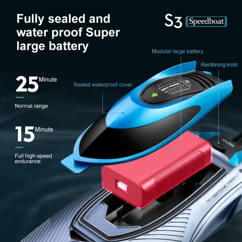 Fremego S3 RC Schnellboot, Hochgeschwindigkeits-RC-Rennboot, mit Beleuchtung - Bild 3