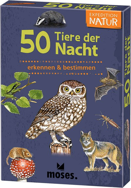 Moses. Verlag GmbH 50 Tiere der Nacht, Pappe / Karton, Bunt / Mehrfarbig - Bild 1