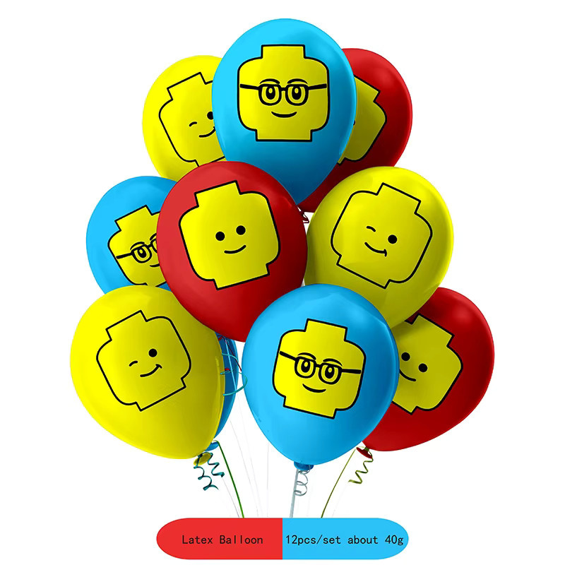 BEAST KINGDOM Baustein-Partyballons aus Latex in Mehrfarbig, Durchmesser: 30,48 cm - Bild 3