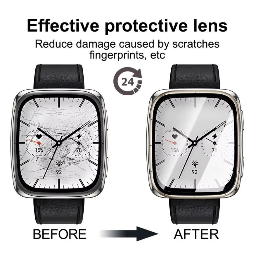 Displayschutzfolie Amazfit Active 2, gehärtetes Glas, quadratisch, transparent - Bild 5