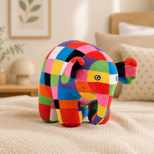 Yiran Health & Beauty Elmer der Elefant Plüschtier, 30cm, Bunt / Mehrfarbig - Bild 1
