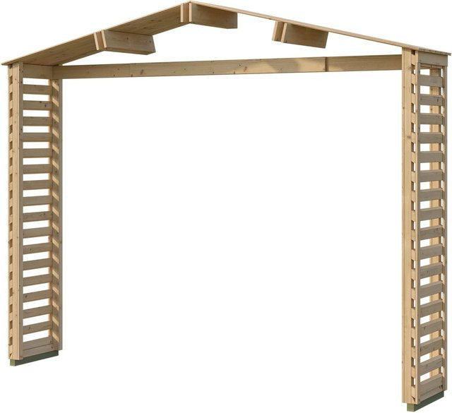Weka Vordach Killarney Rhombus in Natur und Beige aus Holz, Breite: 300 cm, Tiefe: 50 cm - Bild 1