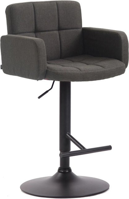 DELUKE Barhocker SUTUN höhenverstellbarer Barstuhl aus Stoff in Dunkelgrau und Schwarz, drehbar mit Lehne, B/T/H: 60 x 56 x 93 cm - Bild 1