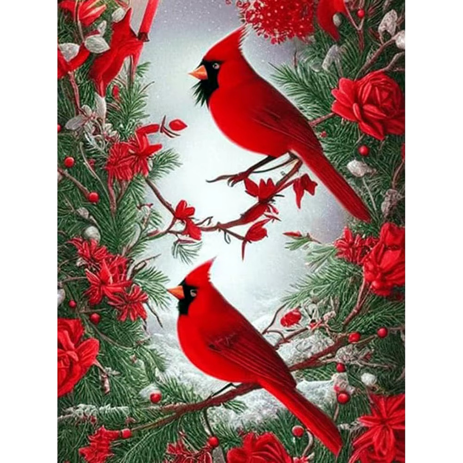 Evershine Diamant-Malerei Vogel- und Blumenmotiv als Bastelset mit Strasssteinen in Multicolour, B/H: 30 x 20 cm - Bild 4