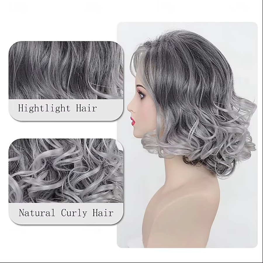 HAIRJOY Bob-Perücke, gewellt, mittelgrau, Damen - Bild 4