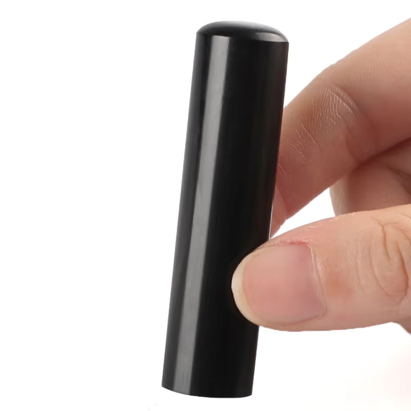 Persönlicher Japanischer Studentenstempel aus Ochsenhorn in Schwarz und Transparent für Kalligraphie und Bullet Journal - Bild 5